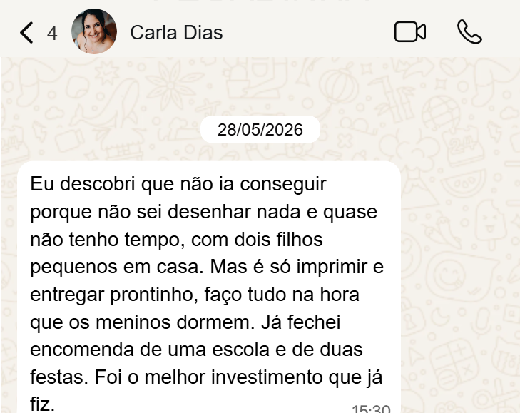 Depoimento de Carla Dias no WhatsApp