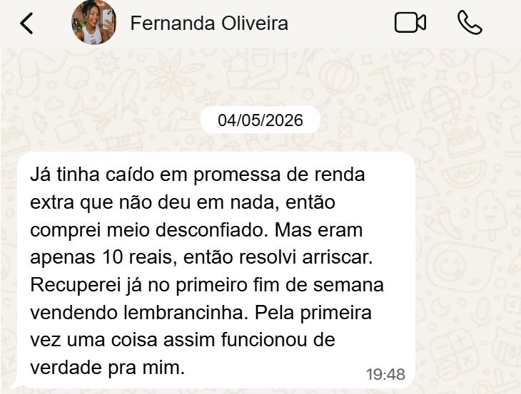 Depoimento de Fernanda no WhatsApp