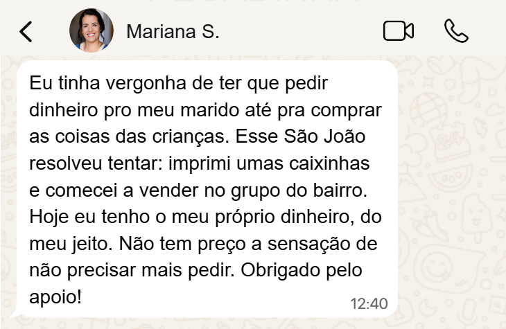 Depoimento de Mariana S. no WhatsApp